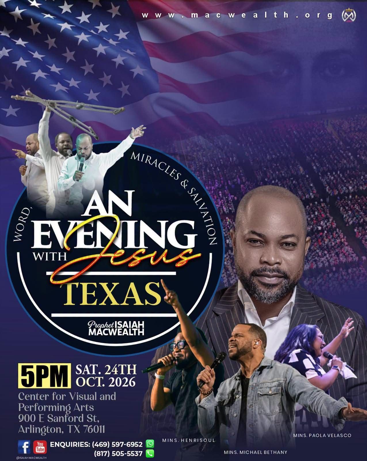 An Evening With Jesus – Texas 2026 flier