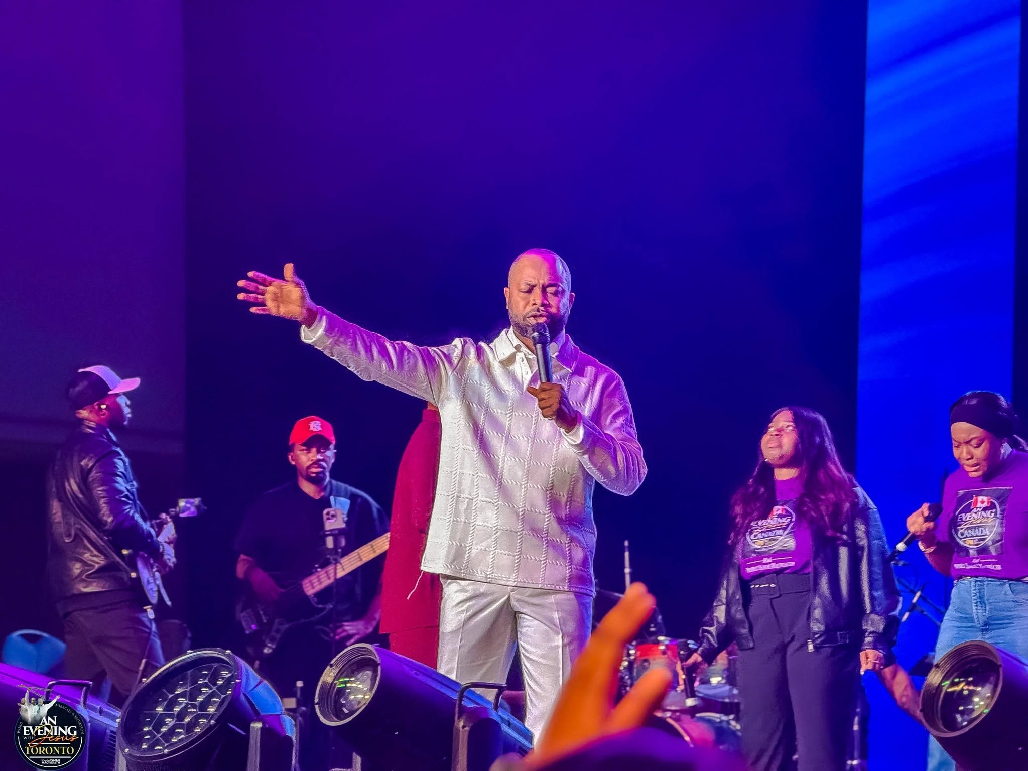 Ministering on stage at An Evening With Jesus, Toronto
