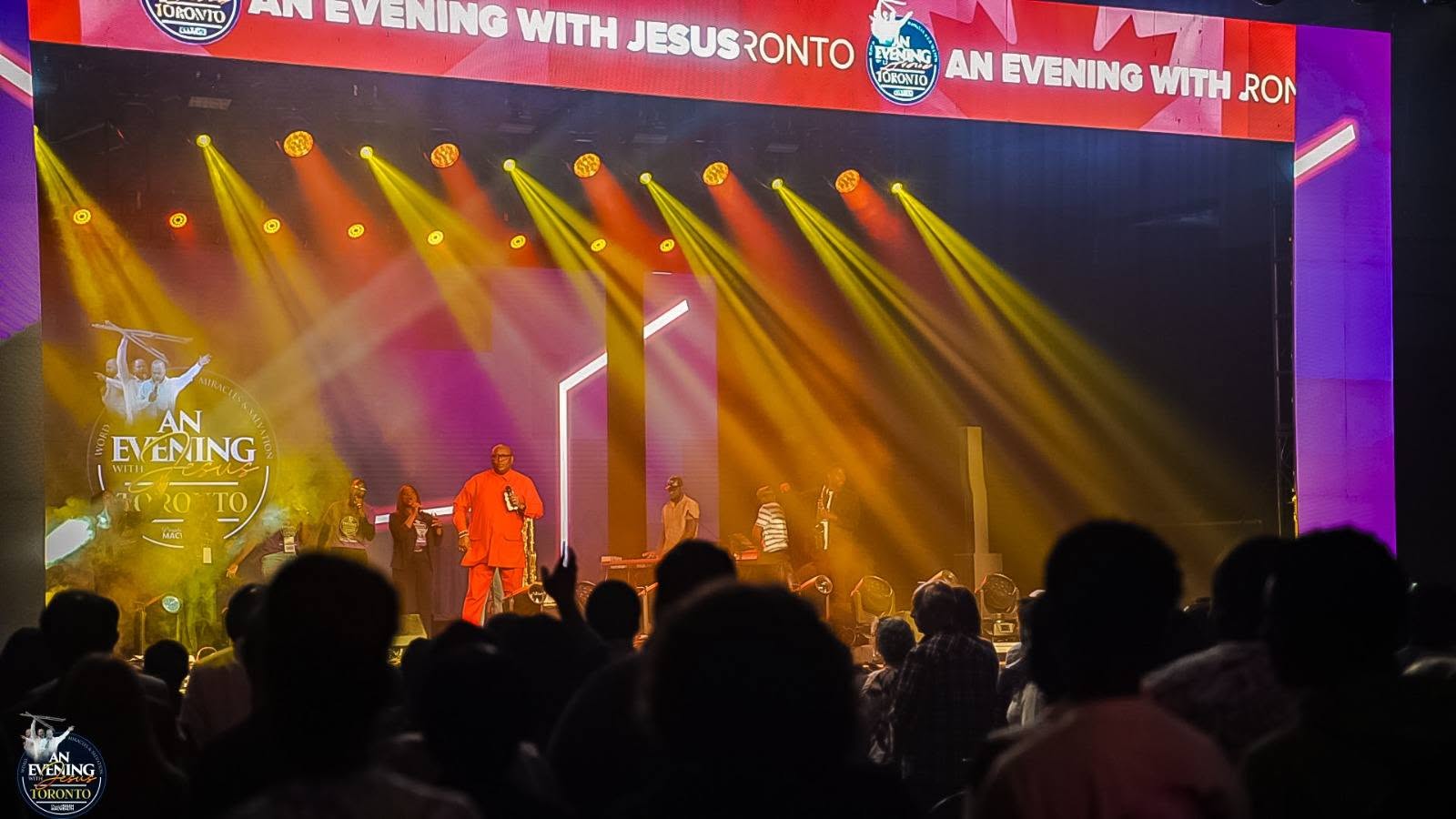 Worship on stage at the International Centre, An Evening With Jesus, Toronto